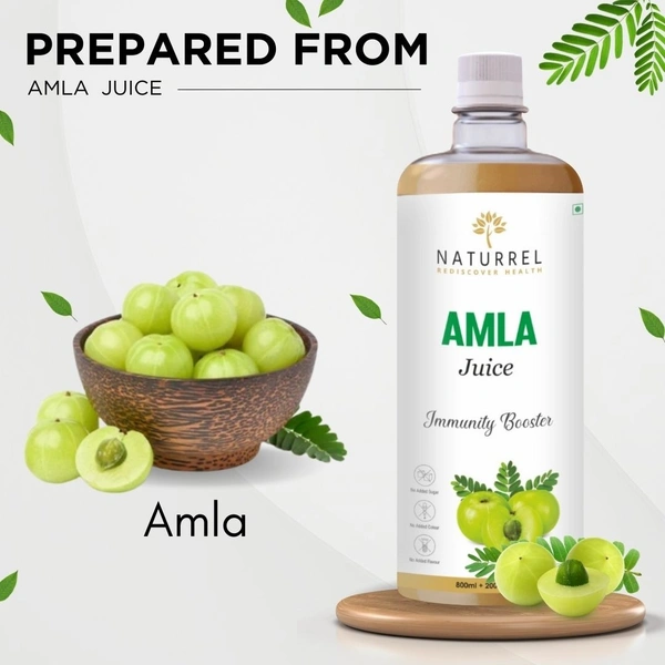 Naturrel NATURREL Amla Juice - 3L | Rich Source of Vitamin C | Suitable for Healthy Hair & Skin | Made With Cold Pressed | 100% Pure & Natural Juice | Pack of 3 - 3 Liter (Pack of 3), 18 Months