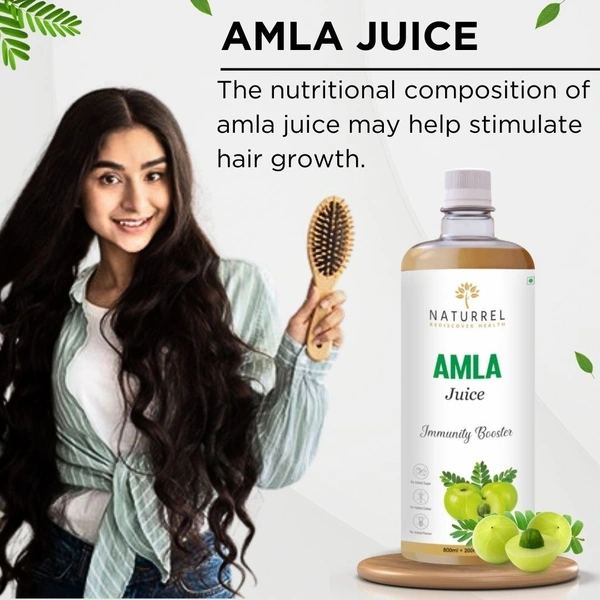 Naturrel NATURREL Amla Juice - 3L | Rich Source of Vitamin C | Suitable for Healthy Hair & Skin | Made With Cold Pressed | 100% Pure & Natural Juice | Pack of 3 - 3 Liter (Pack of 3), 18 Months