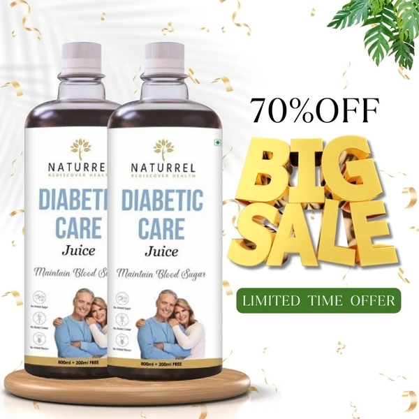 Naturrel Diabetic Care Juice | Blend of 8 herbs Jamun, Amla, Haldi to Maintain Blood Sugar Balance | Good for Metabolic & Digestive Health | Improve Eyesight | 2L - Pack of 2 - 2 Litre (Pack Of 2)