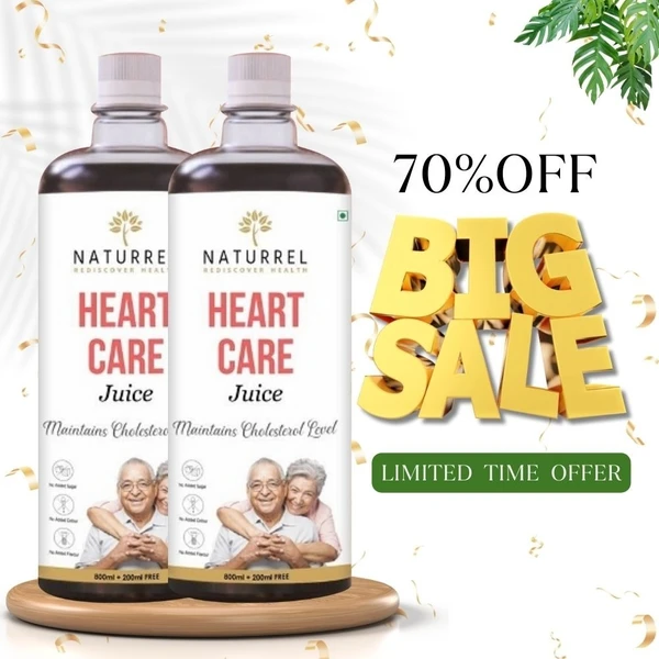 Naturrel Heart Care Juice for Healthy & Stronger Heart | Aids Heart Health & Strengthens Muscles | Maintains Blood Pressure | Control Cholesterol Level | 2L - Pack of 2 - 2 Litre (Pack Of 2)