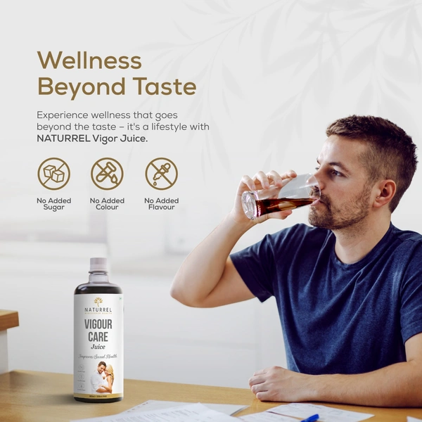 Naturrel Vigour Care Juice Blend of Shilajit, Safed Musli, Shatavari | Immunity Building | Boosts Sexual Stamina Levels | Boosting Testosterone Levels | 1L - Pack of 1 - 1 Litre (Pack Of 1)