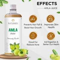 Naturrel NATURREL Amla Juice - 3L | Rich Source of Vitamin C | Suitable for Healthy Hair & Skin | Made With Cold Pressed | 100% Pure & Natural Juice | Pack of 3 - 3 Liter (Pack of 3), 18 Months