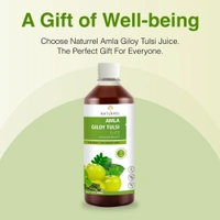 Naturrel NATURREL Amla, Giloy & Tulsi (3-in-1) Juice - 500ml + 500ml | Immunity Booster | Rich in Vitamin C | Ayurvedic Detox | 100% Pure & Natural Juice | Pack of 2 - 500ml + 500ml (Pack Of 2), 24 Months