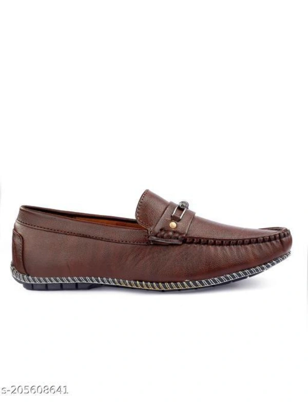 brown formal shoes for menName: brown formal shoes for menMaterial: Faux Leather/LeatheretteSole Material: RubberFastening: Slip OnToe Shape: Round ToeNet Quantity (N): 1Add a touch of sophistication to your footwear collection with our selection of brown loafers for men. These versatile shoes are perfect for both casual and dressy occasions, and are made from premium leather for a - IND8