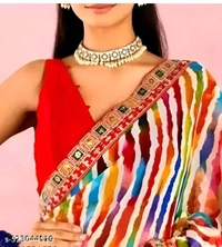 2025 trending Bandhani saree with separate blouse piece   - FREE SIZE, FREE