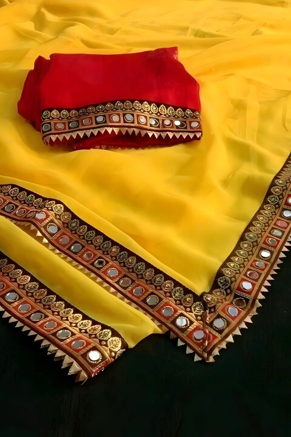 Upstyle  MAHARANI SAREE - Free Size, Gold