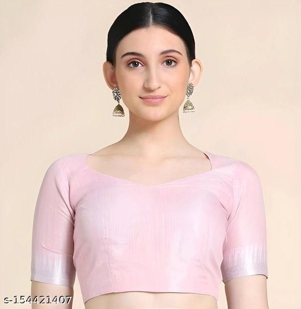Upstyle  Linen Silver Zari Patta Saree With Lilen Blouse - Free Size, Sundown