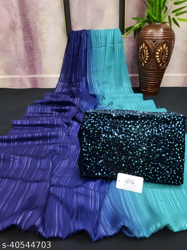 Upstyle Best Abhisarika Voguish Sarees - Picton Blue