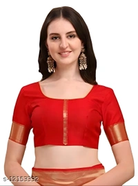 Banarasi Silk Jacquard Saree With Blouse Saree Fabric: Banarasi Silk - Free size, Red Orange