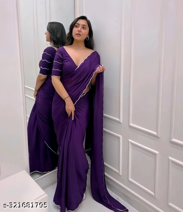 Fancy Jacquard Saree - FREE SIZE