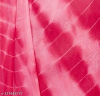 White Lace border Shibori Print Pink Saree  - FREE SIZE