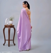 Party wear saree Saree For Women shaadi collection saree Latest Sarees Purple Saree - Free, FREE