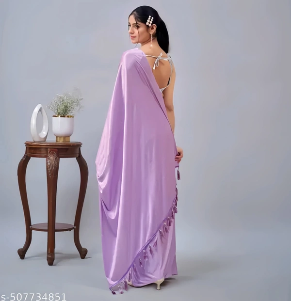 Party wear saree Saree For Women shaadi collection saree Latest Sarees Purple Saree - Free, FREE