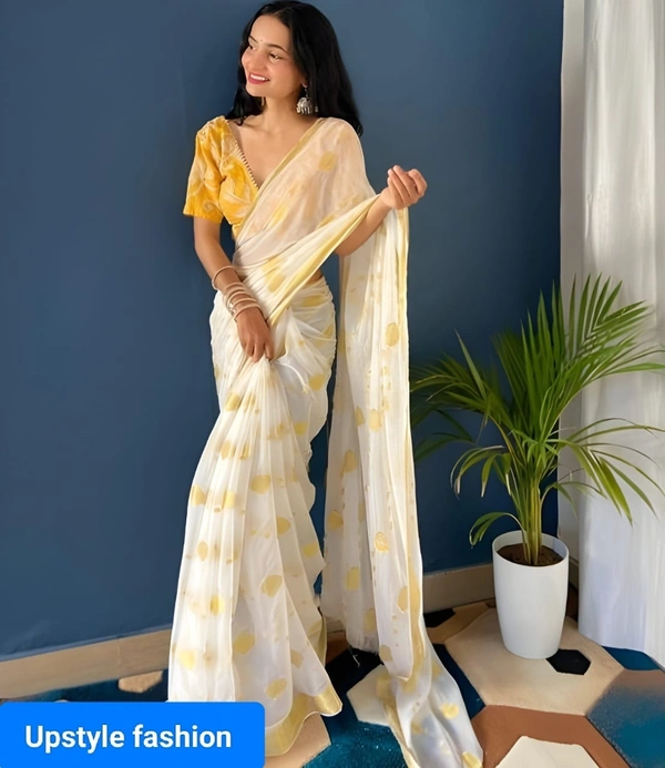 New chiffon partywear saree - FREE SIZE