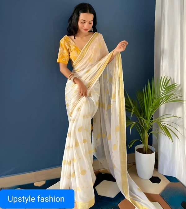 New chiffon partywear saree - FREE SIZE