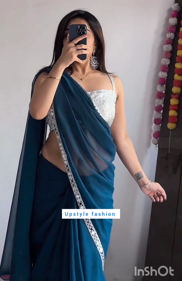 New Party Wear sarees  - FREE SIZE
