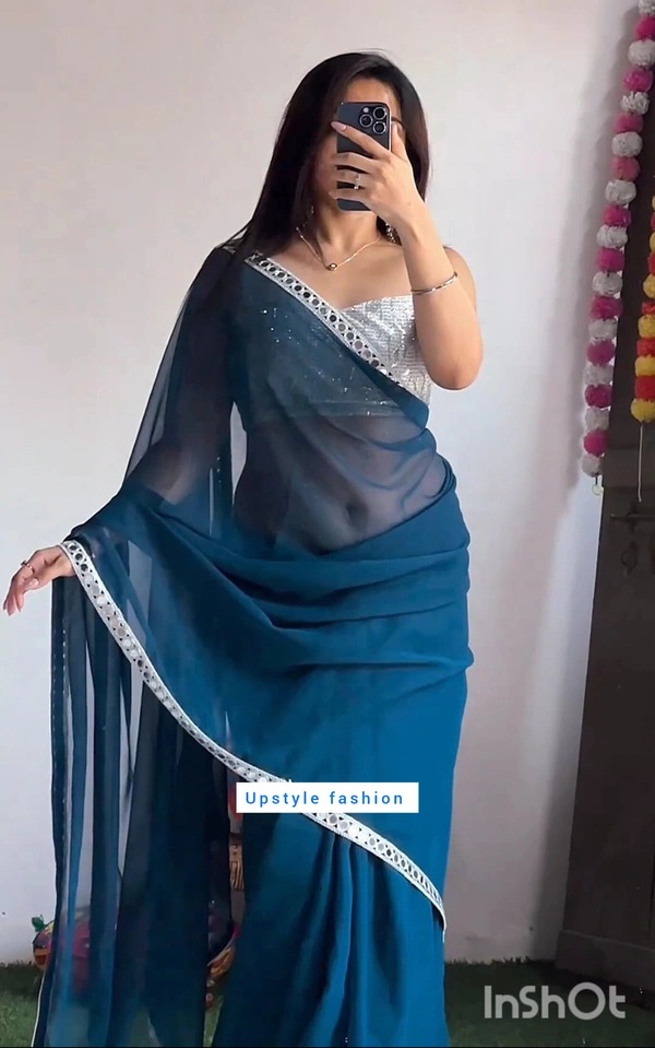 New Party Wear sarees  - FREE SIZE