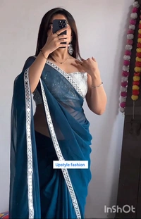 New Party Wear sarees  - FREE SIZE