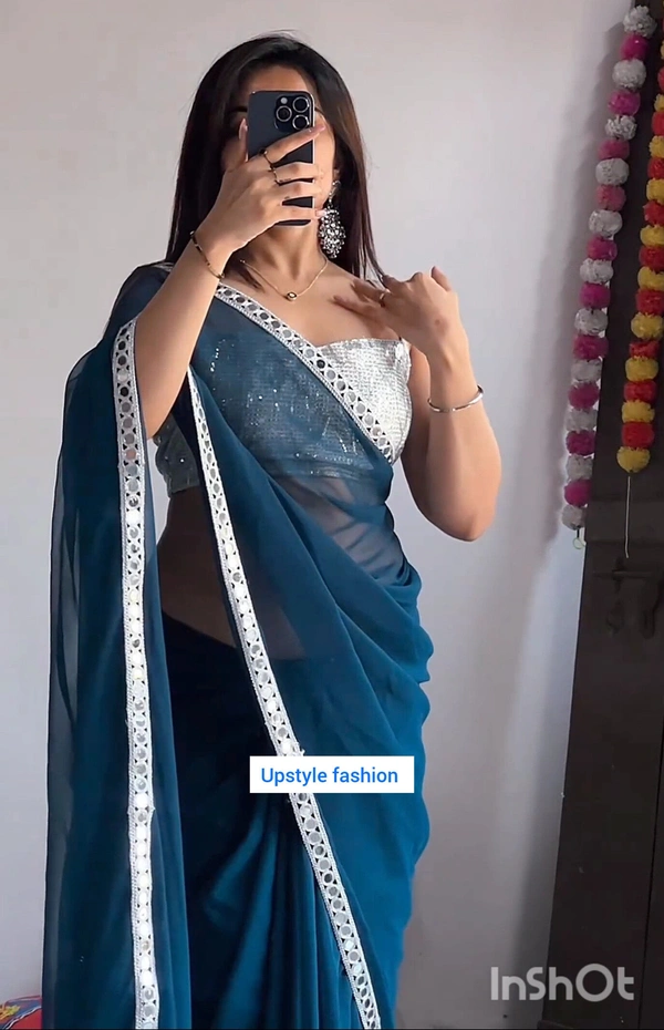 New Party Wear sarees  - FREE SIZE
