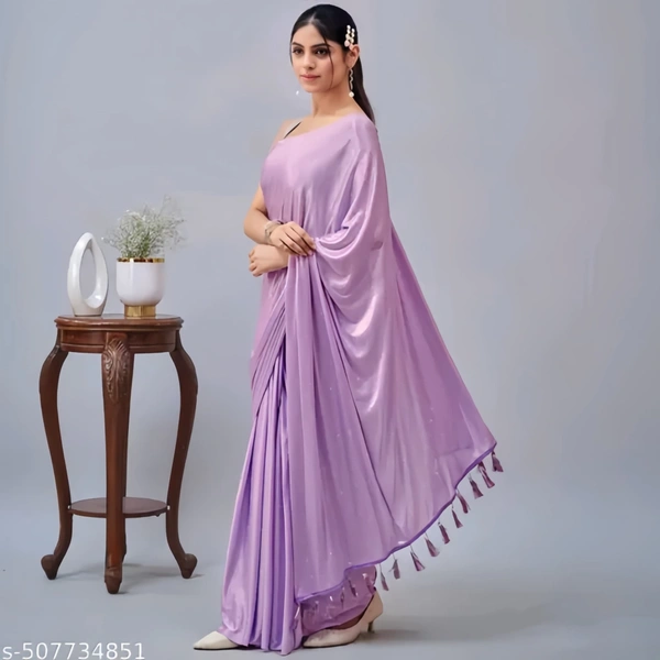 Party wear saree Saree For Women shaadi collection saree Latest Sarees Purple Saree - Free, FREE