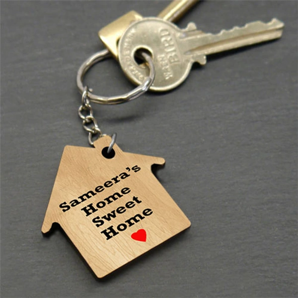 Wooden Key Chain - home