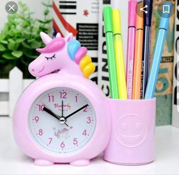 Unicorn Pen Stand With Alarm Clock