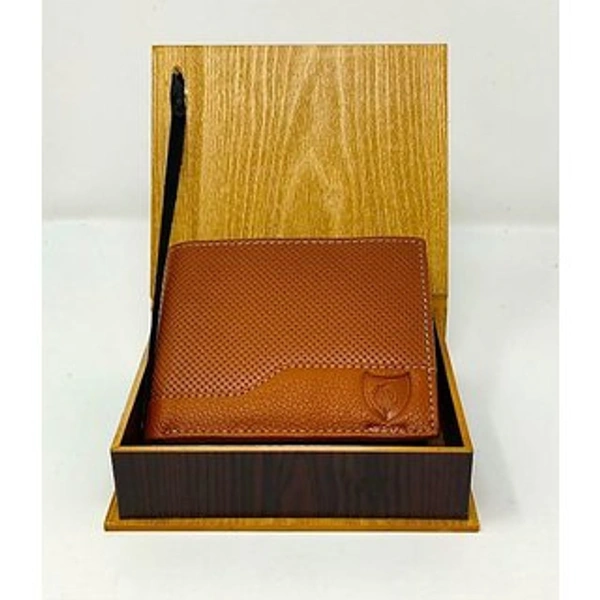 Mens Wallet With Wooden Box Packing