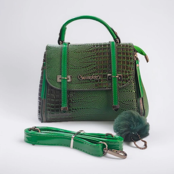 Queensferry Luxury Crocodile Leather Handbag – Elegant Green Shoulder & Sling Bag for Women - Japanese Laurel