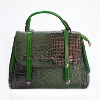 Queensferry Luxury Crocodile Leather Handbag – Elegant Green Shoulder & Sling Bag for Women - Japanese Laurel