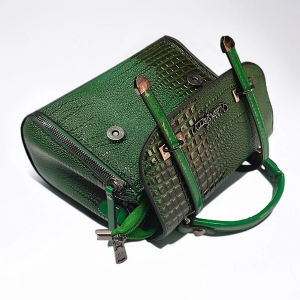 Queensferry Luxury Crocodile Leather Handbag – Elegant Green Shoulder & Sling Bag for Women - Japanese Laurel