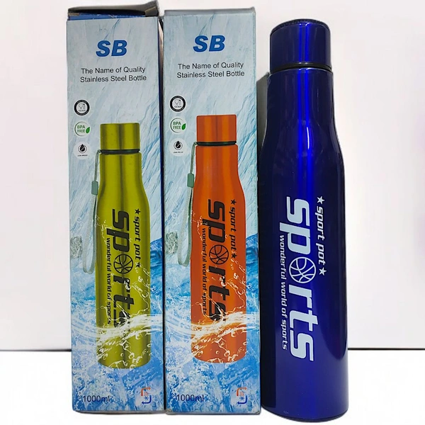 Premium Stainless Steel Sports Water Bottle – Lightweight, Durable, Leak-Proof with Carry Strap - Black