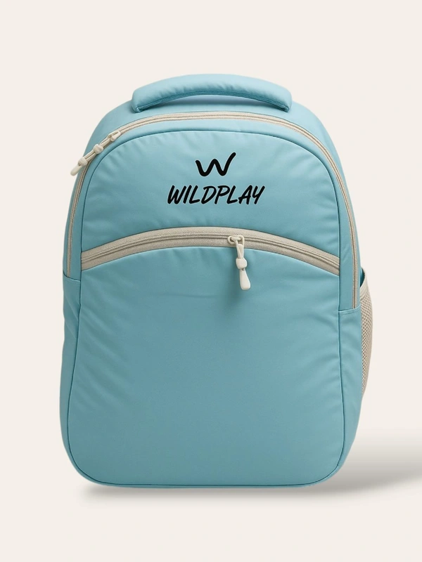 Again  Wildplay Kids Backpack | Lightweight School Bag for Boys & Girls | Stylish & Durable | Multiple Compartments | Water-Resistant (Blue)