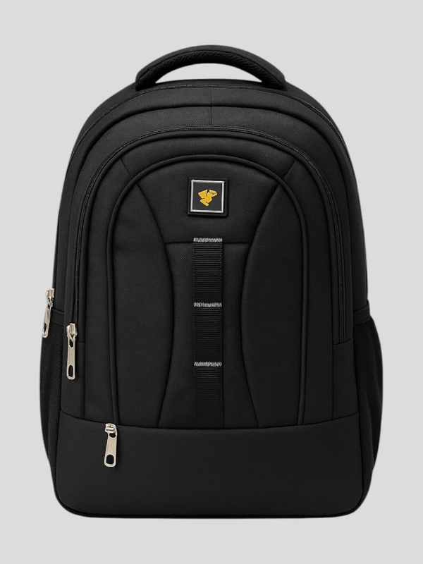 35S Black Backpack | 19 x 13 x 7 inch | Water-Resistant Laptop & Travel Bag with Padded Straps, 2 Large Compartments & Side Pocket
 - Black