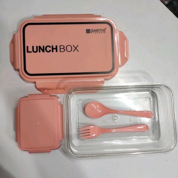 Premium Transparent Lunch/Tiffin Box for Office Men & Women – Sleek Peace Colour| Leak-Proof & Microwave Safe