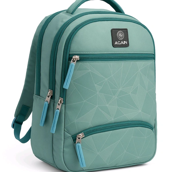 AGĀIN Neptune Geometric Small School Backpack – 2 Compartments + Side Pocket - Neptune