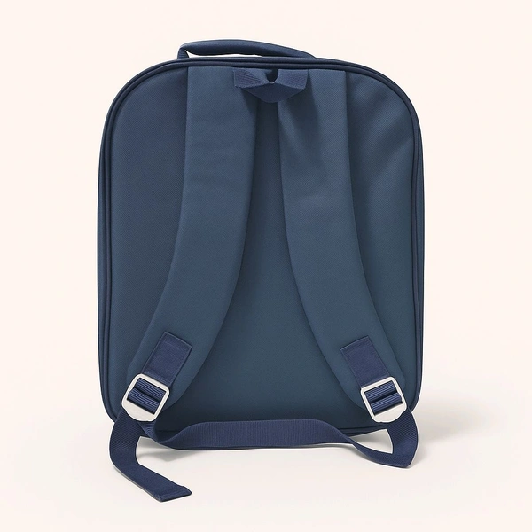 Again  School Bag for Class 1st to 3rd – Cartoon Print | Navy Blue | Fits 12 Books. - Navy Blue