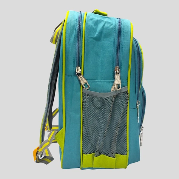 Again  School Bag for Class 1st to 3rd – Cartoon Print | Teal Blue| Fits 12 Books
 - Teal