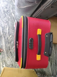 Expo  Winner 24-Inch Red Soft Trolley Bag with Height Expansion, 3 Wheels & Number Lock – Travel Suitcase for Men & Women - Red