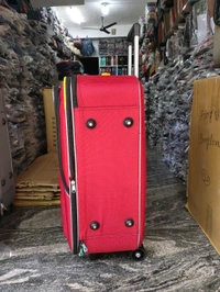 Expo  Winner 24-Inch Red Soft Trolley Bag with Height Expansion, 3 Wheels & Number Lock – Travel Suitcase for Men & Women - Red