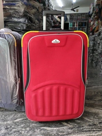 Expo  Winner 24-Inch Red Soft Trolley Bag with Height Expansion, 3 Wheels & Number Lock – Travel Suitcase for Men & Women - Red