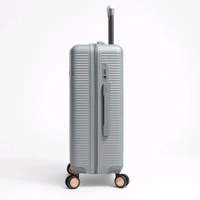 Premium Polycarbonate Hard Shell Trolley Bag with TSA Lock & 360° Spinner Wheels – Lightweight Luggage with Rose Gold Accents (24-Inch, Grey) - Gray, 20 Inches