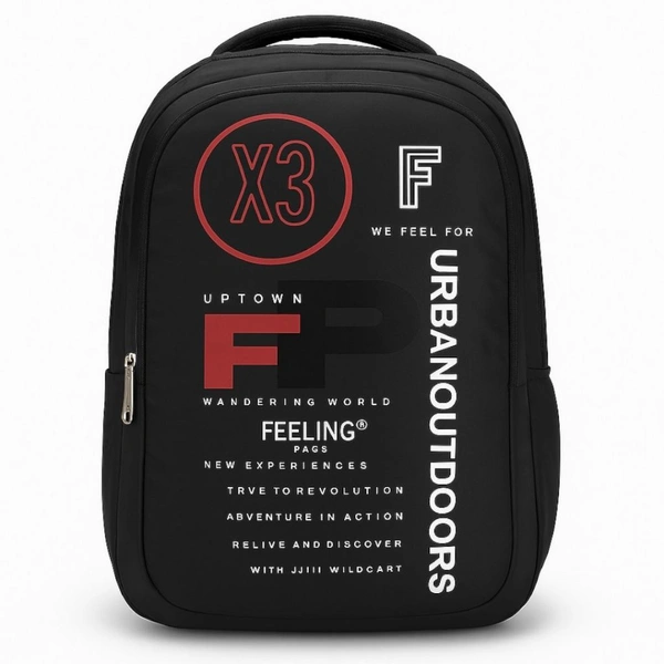 FEELING X3 UrbanOutdoors 35L Waterproof Backpack for Men & Women | Multi-Compartment School, College & Travel Bag | Black - Navy Blue