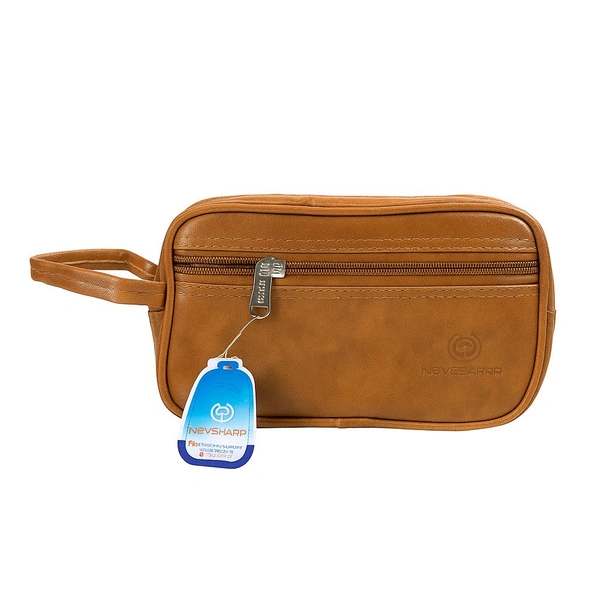 Leather Pounch Single Zipper, 