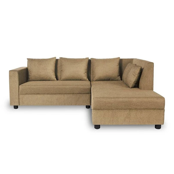 Werfo Skiver L Shape 5 Seater Sofa Set (2 Seater + Right Aligned Chaise) Amphora Brown