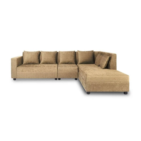 Werfo Skiver L Shape 6 Seater Sofa Set (3 Seater + Right Aligned Chaise)  Amphora Brown - 117.2