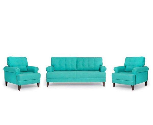 Werfo Daraz Sofa Set - (3+1+1)  Aqua Blue