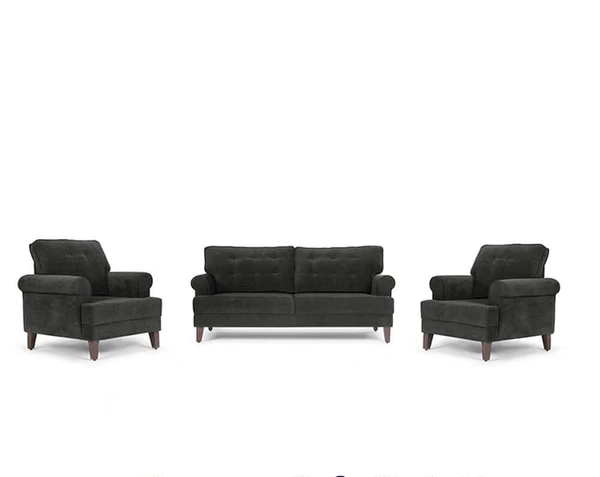 Werfo Darza Sofa Set (3+1+1)  Malphino Smoke Grey