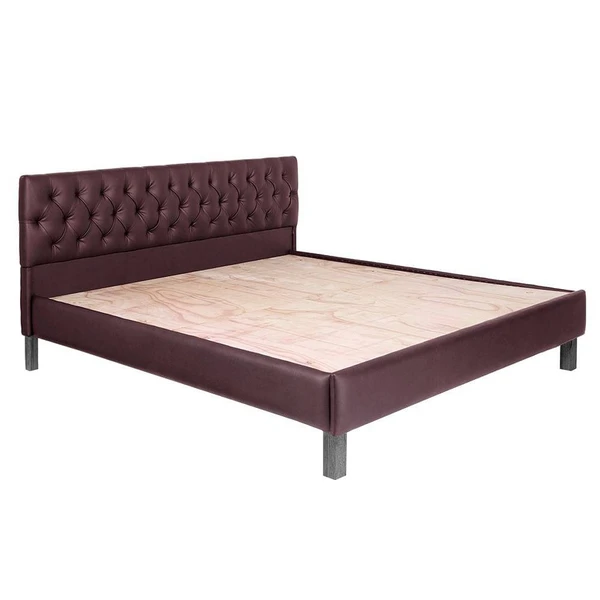 Werfo Limar Upholstered Solid Wood Queen Bed without Storage (leathertic Sangria)