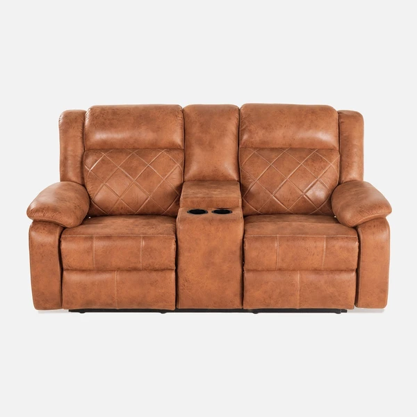 Werfo Marvel 2 Seater Recliner With Console (Tan)