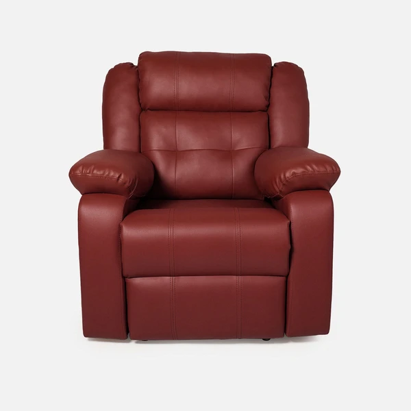 Werfo Roseli Leatherette Recliner Marrooon - H 38"x W 35" x D 32"